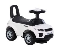 homcom quad correpasillos nino coche sin pedales para bebe juguete andador estilo carrera con orador 62x28x415cm blanco