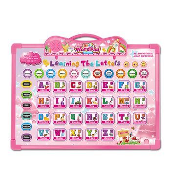 Tablero De Dibujo Para El Aprendizaje En Inglés Con 11 Cartas 34x0,5x26 Cm. Color: Rosa