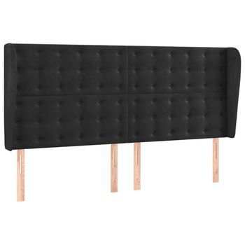 Cabecero Cama | Panel De Cabecera Con Orejas De Terciopelo Gris Claro 163x23x118/128 Cm
