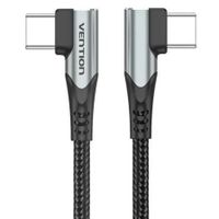 cable usb-c vention tanhd codo 90 100w 5a 480mbps 50cm gris