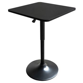 Mesa De Bar Negra Cuadrada Altura Regulable Luke