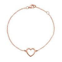 pulsera de plata 925 banada en oro con colgante de corazon