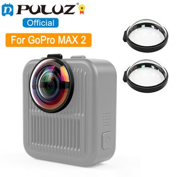 PULUZ Cubierta de lente de vidrio templado óptico para GoPro MAX2, para cámara GoPro MAX 2, cubierta protectora de lente de vidrio con dureza 10H