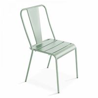 silla de jardin de metal verde salvia dieppe - oviala