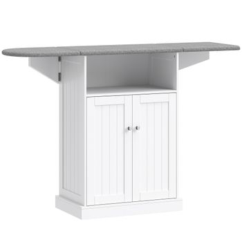 HOMCOM Armario de planchado sobre ruedas, tabla de planchar plegable con superficie de planchado, 131 x 37 x 89,5 cm, blanco   Aosom España