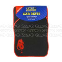 black carpet mat set - red dragon