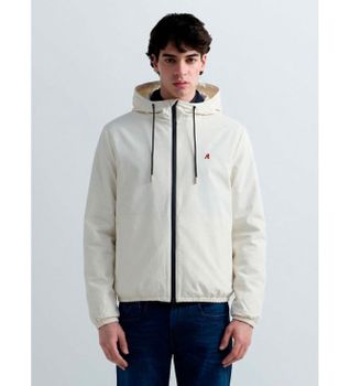 Replay para hombre. M8338A.000.84876 Chaqueta Logotipo R blanco (XL), Casual, Poliéster
