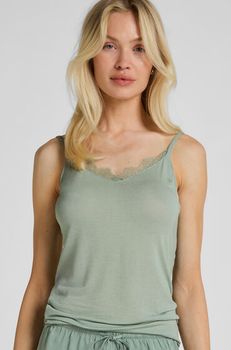Hunkemöller Camiseta de encaje con cuello en V supersuave y cashmere Verde