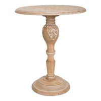mesa auxiliar de madera artesanal marron 60x60x60h cm