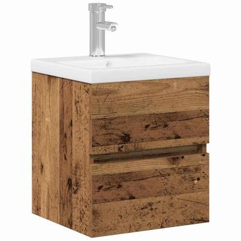 Gabinete De Lavabo Para Baño Roble Negro 41 X 39 X 62 Cm Vidaxl
