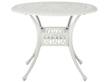 Mesa de balcón  90 cm 90 cm metal blanco crema