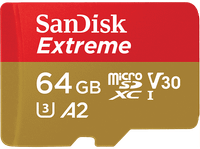 tarjeta micro sdxc - sandisk extreme 64gb hasta 170 mbs u3 v30 a2 c10 apta drones 4k uhd multicolor