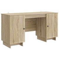escritorio roble sonoma madera de ingenieria 1425 x 50 x 75 cm vidaxl