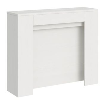 Consola extensible 90x25/211 cm efecto madera fresno blanco