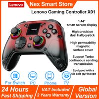 controlador de juegos lenovo x01 pantalla de 144 pulgadas control inalambrico de doble vibracion de seis ejes 3 modos gatillos hall gamepad inalambrico