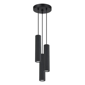 Lámpara colgante moto negro, 3 luces