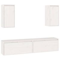 muebles para tv 4 piezas madera maciza de pino blanco