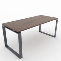 mesaescritorio para teletrabajo oficina y hogar estructura cerrada color gris grafito tablero color nogal fabricado en espana 200x80cm