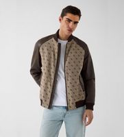 guess para hombre m6yl13w2804 chaqueta bomber con monograma marron m casual algodon