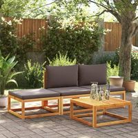 set sofas de jardin con cojines 4 uds  conjunto mueble jardin mesa y sillas madera maciza de acacia cfw5950267