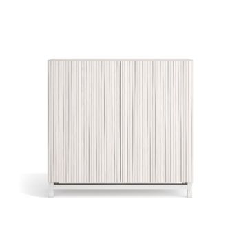 Zapatero melamina blanco puertas impresas vallado blanco 90x90x27 cm