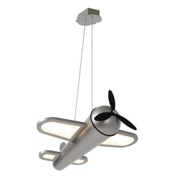 Lámpara colgante de hierro con 1 led integrado, hierro gris
