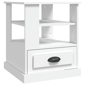 Mesa Auxiliar | Mesita Auxiliar | Mesa De Café Madera Contrachapada Blanco 50x50x60 Cm