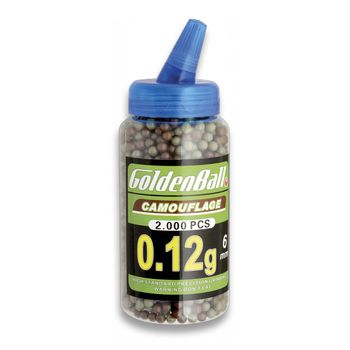 Bolitas De Pvc Color Camuflaje Para Armas Airsoft Golden Ball 6 Mm 0.12 Gr Bote De Plastico De 2000 Bolitas, 35011-ca