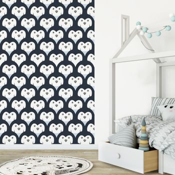 Papel pintado panorámico - pingouins - 3 tiras : 144 x 270 cm
