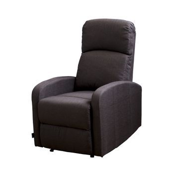 Sillón Relax Con Reclinación Manual, Tapizado En Tela Chocolate