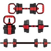 sportnow set de pesas 4-en-1 mancuernas set de mancuernas barras largas ajustable 15 kg para entrenamiento de fuerza en casa