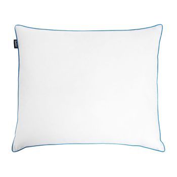 Almohada De Plumas Y Plumón De Pato De Perfil Alto Para Cama Funda De Algodón Blanco 80 X 80 Cm Aneto