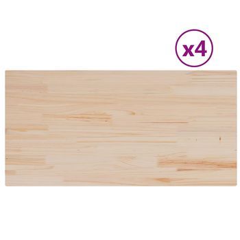 Tablero De Mesa | Tablero Escritorio Rectangular 4 Piezas Madera De Pino 100x50x1,7 Cm