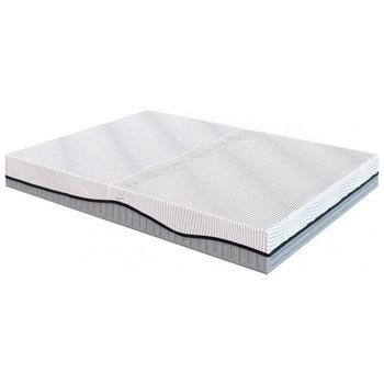 Colchón Viscoelastico Modelo Modal Strong, 160 X 180 X 24cm, Máxima Firmeza - Todas Las Medidas, Blanco Y Gris
