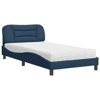cama con colchon hvar tela azul 100x200 cm vidaxl