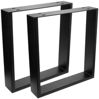 primematik - pies rectangulares para mesita y banqueta patas en acero negro 400 x 80 x 430 mm 2-pack tubos 80 x 20 mm ip02500
