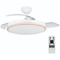 ventilador de techo ostarkdom con luz led retractil 106cm 3 aspas potencia total 72w sin app con mando a distancia temporizador 6 velocidades 3 temperaturas de luz funcion verano-invierno