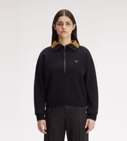 fred perry para mujer k3142 jersey half zip negro 42 casual lana