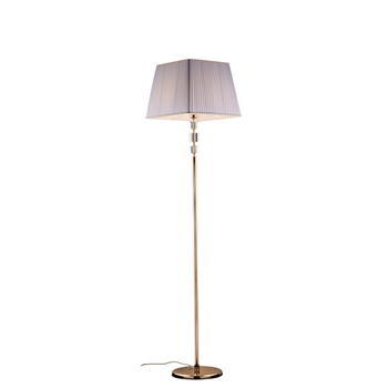 Lámpara De Pie Franz En Oro Y Cristal 1 Luz Con Pantalla Dm.45 .180 Ø40 Bl275-ph-or