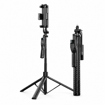 Palo Selfie Trípode Extensible 1920mm, Soporte Inalámbrico 3 en 1 para Móvil y Cámara con Mando Bluetooth y Tornillo 1/4