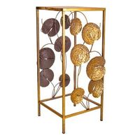 mesa esquinera de metal dorada 28x28x66