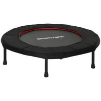 sportnow trampolin de fitness o102 cm cama elastica plegable con marco de acero antideslizantes carga 100 kg rojo