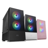 mars gaming mcz caja pc gaming compacta micro-atx panel frontal mesh diseno camara dual soporte total refrigeraciones liquidas 2 ventiladores frgb 12cm caja compacta negro blanco o rosa