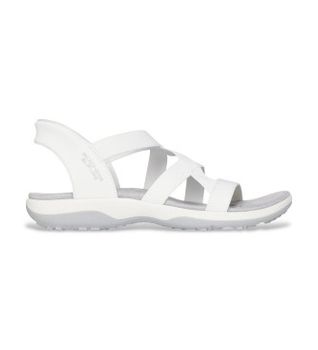 Skechers para mujer. 163460 Sandalias Reggae Slim - Stretch Flex blanco (40), Plano, Ninguno, Casual