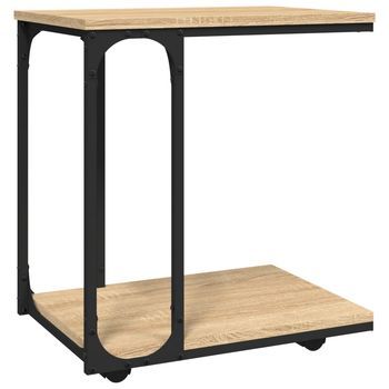Mesa Auxiliar，mesa De Centro，mesita De Centro Con Ruedas Madera Roble Sonoma 50x35x55,5 Cm