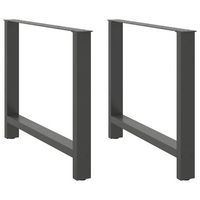 patas para mesa de comedor antracita 2 unidades 100 x 72-73 cm acero vidaxl