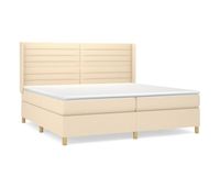 cama box spring con colchon tela color crema 200x200 cm rayas horizontales
