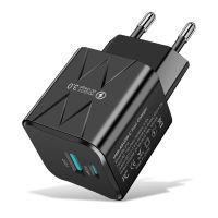 cargador bk-315 pd25 w de 2 puertos usb pd usb-a  usb-c cargador de pared rapido qc30 adaptador con enchufe eu para
