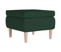 vidaxl taburete con patas de madera tapizado tela verde oscuro