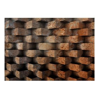 Papel Pintado 3d - Enrejado De Ladrillo (250x175 Cm)